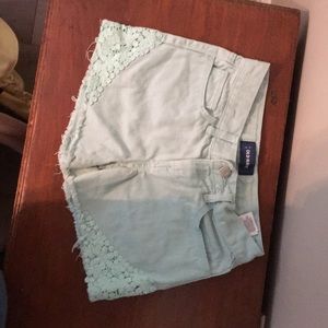 Mint green girls shorts
